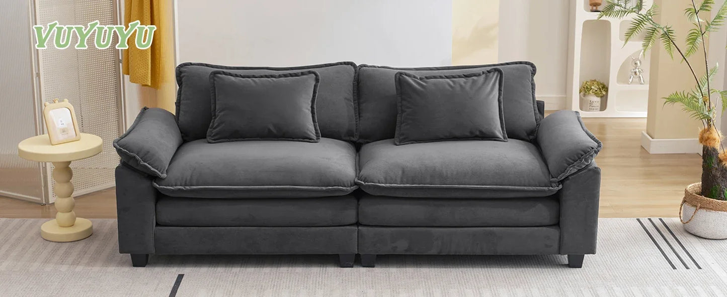 Ljustra Comfy Cloud Sectional Sofa with Pillows for Living Room