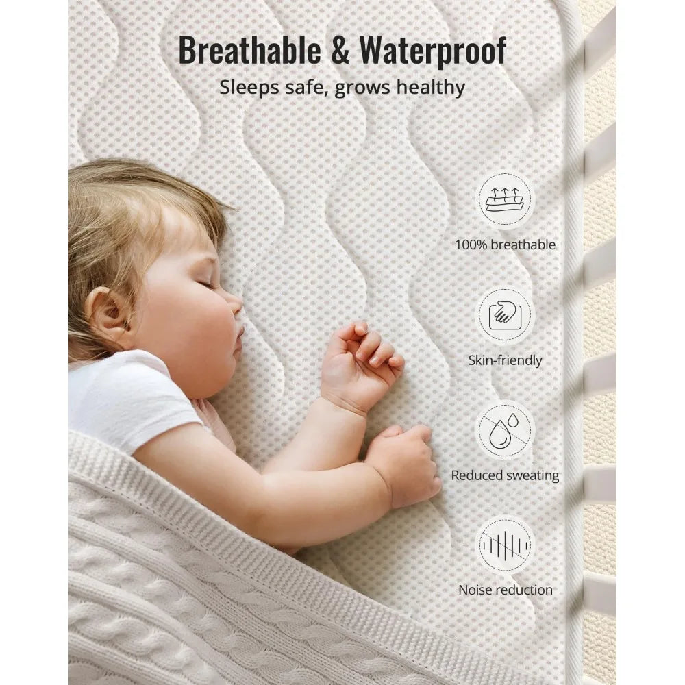 Ljustra Breathable Crib Mattress Toddler Bed Certified Foam Safe Comfort