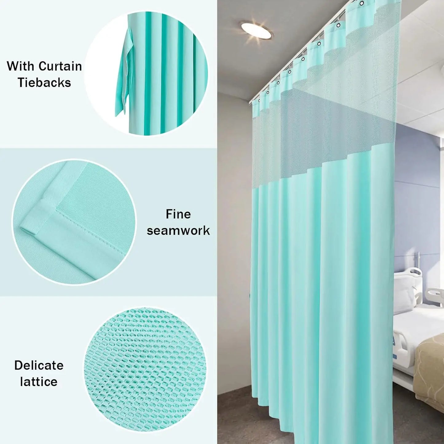 Hospital Curtain Privacy Room Divider Medical Fire Retardant Cubicle