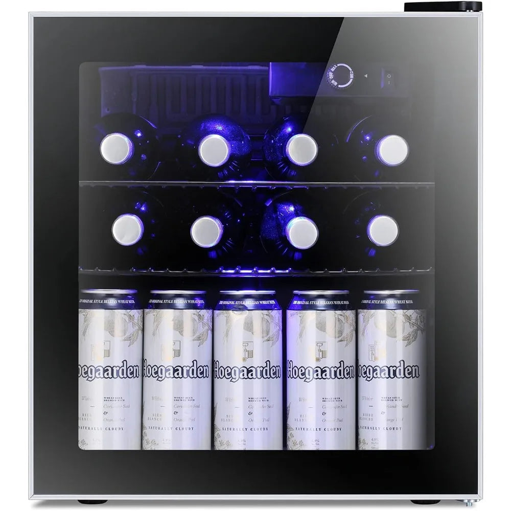 Mini Fridge Cooler 60 Can Beverage Refrigerator Glass Door for Home Use