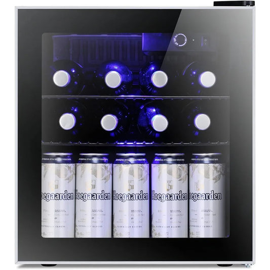 Mini Fridge Cooler 60 Can Beverage Refrigerator Glass Door for Home Use
