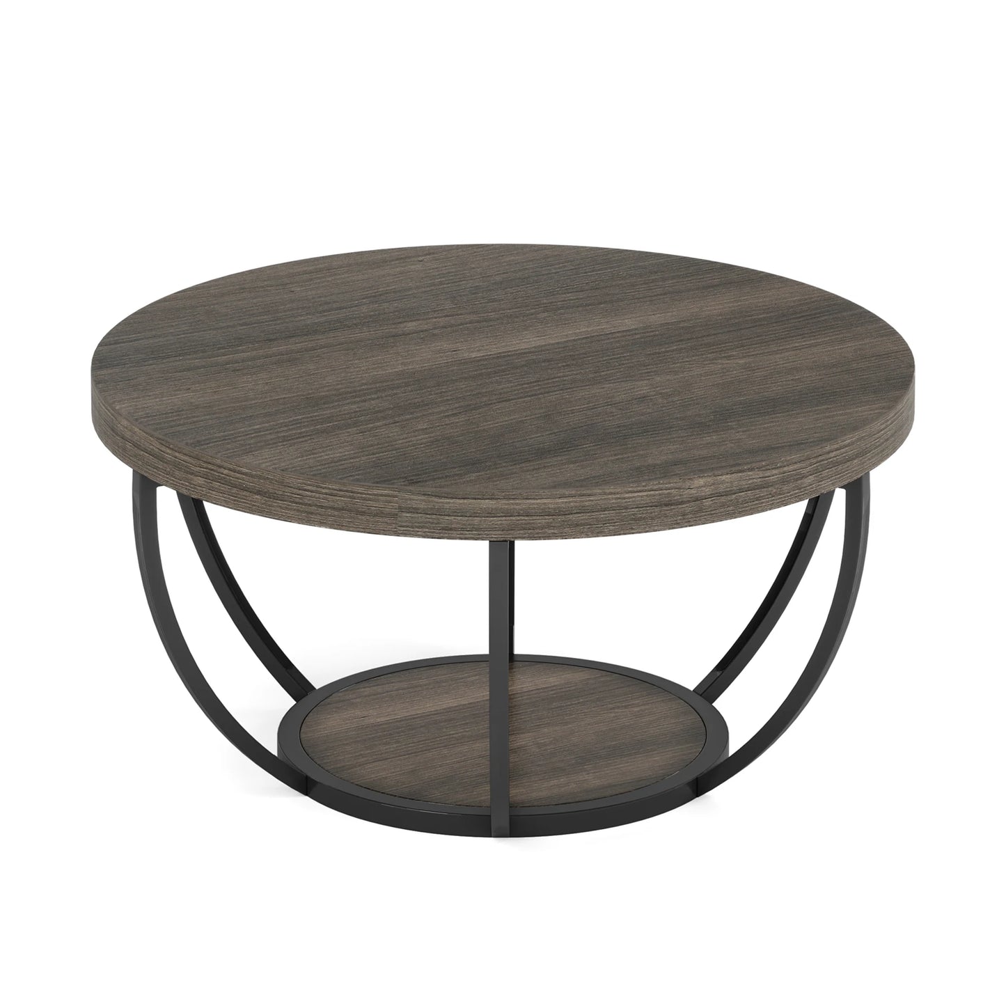 Ljustra Modern Round Coffee Table 31.7 Inch Industrial Design