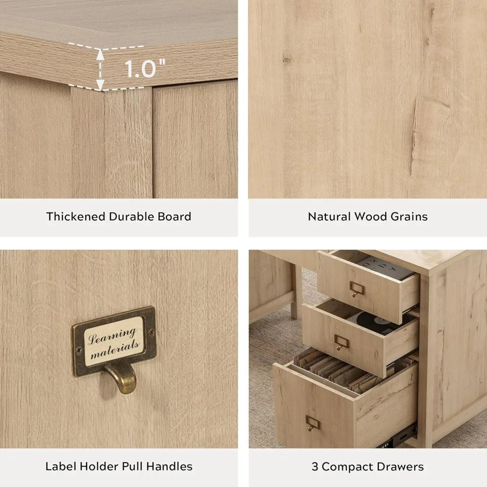 47 Inch Modern Executive Desk with Drawers Home Office Furniture