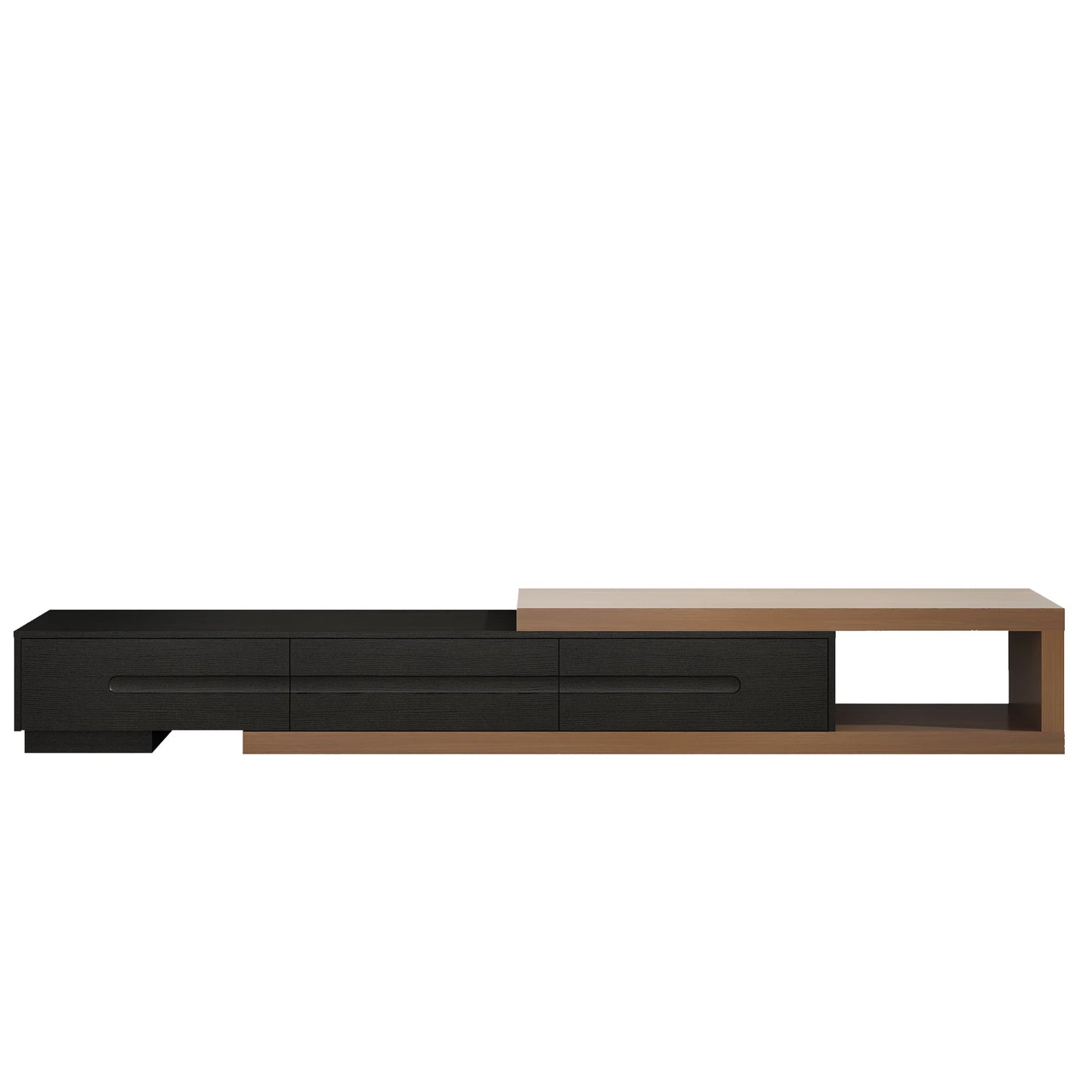 Extendable TV Stand for 120" TV Modern Wood Console with Drawers