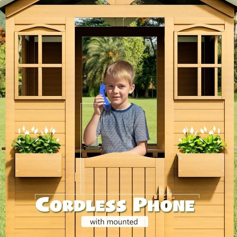 Ljustra All Spruce Outdoor Kids Playhouse Wooden Playhouse Ages 3-10