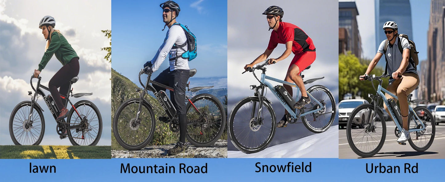 26" Electric Bike 500W Motor 375Wh Battery 20MPH 7-Speed Gears