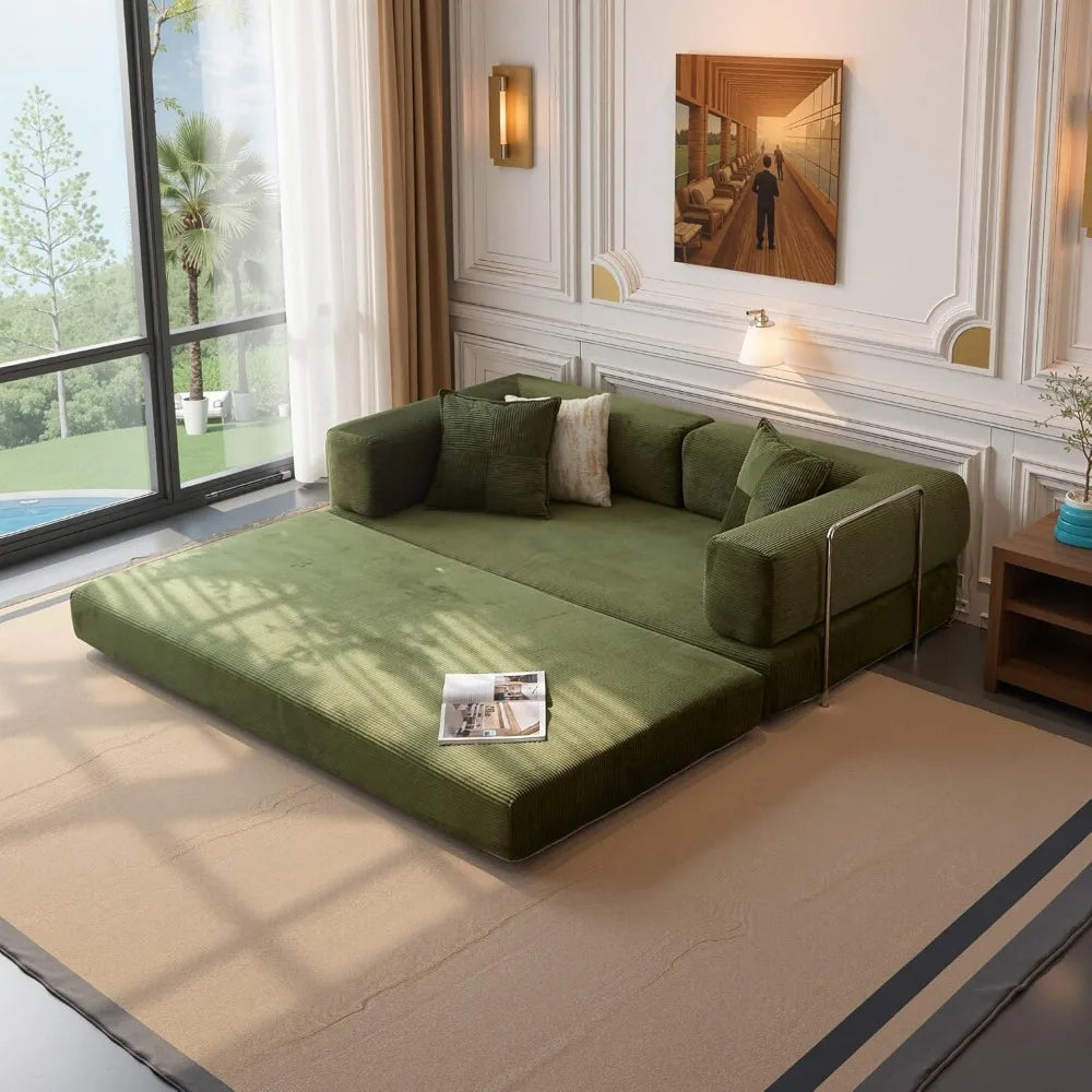 Ljustra 78.8" Modular Convertible Sofa Bed Floor Couch Armrests