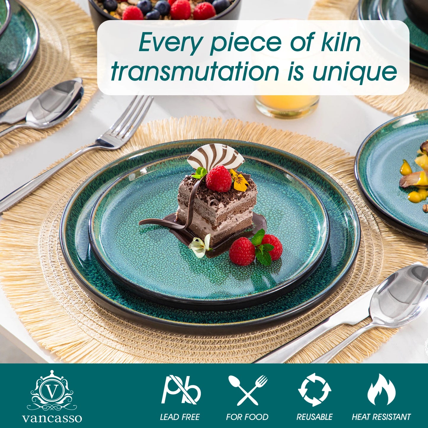 Ljustra 24 Piece Dinnerware Set for 6 Eco-Friendly Ceramic Dishes