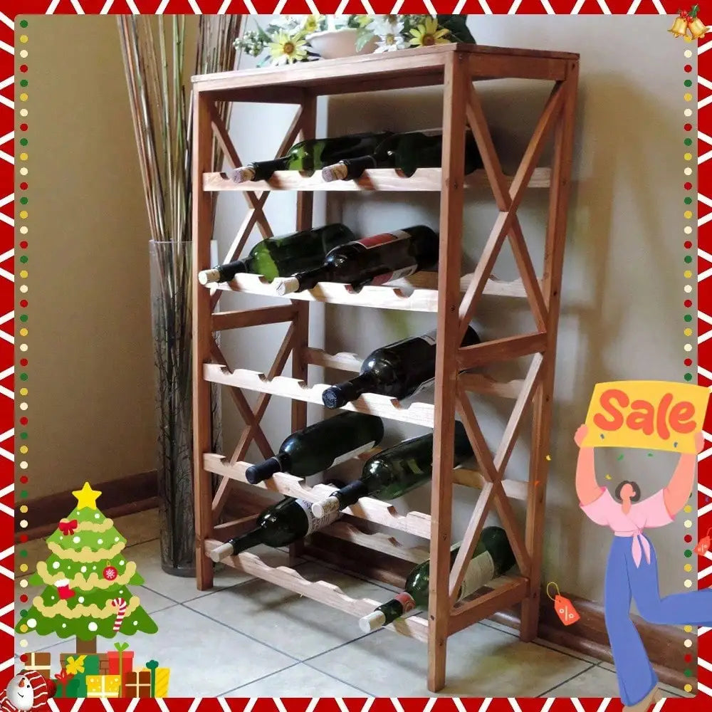 Ljustra 25 Bottle Freestanding 5-Layer Wine Rack Tabletop Holder Display
