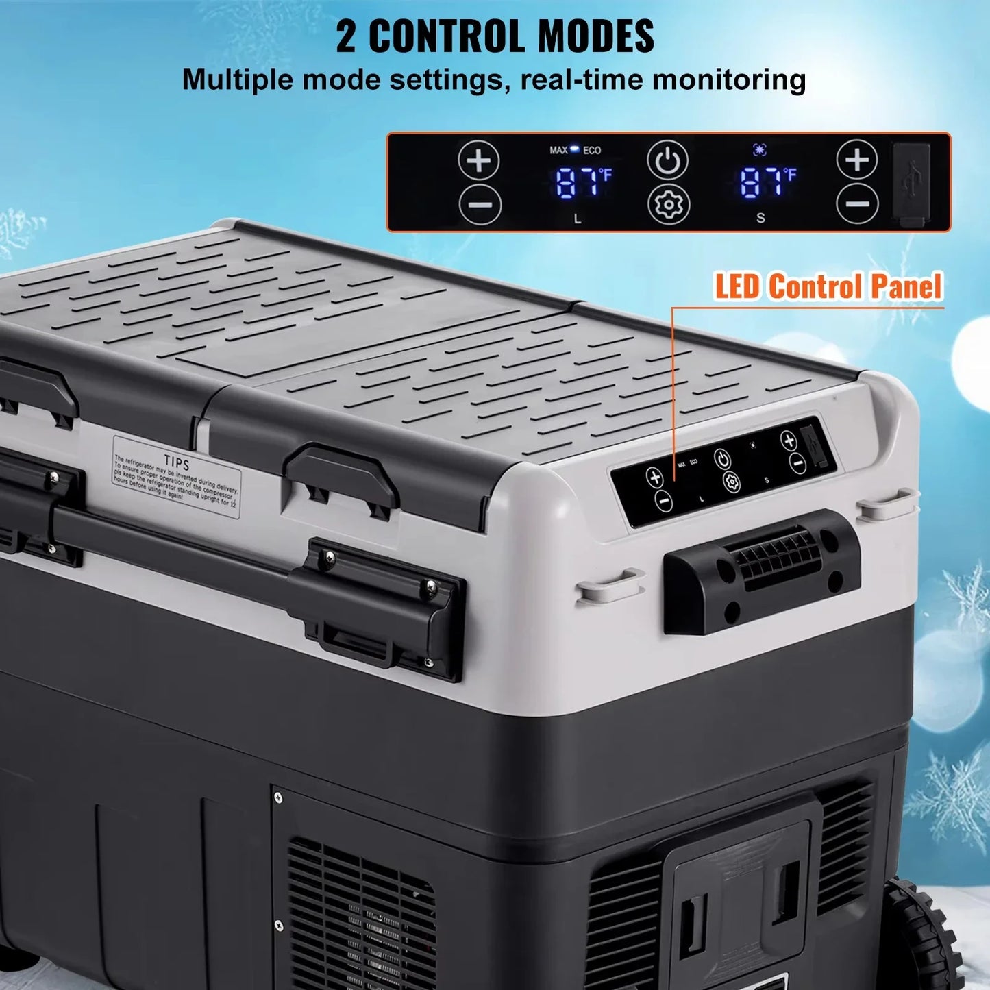 Portable Car Refrigerator Dual Zone Freezer 12V Compressor Cooler