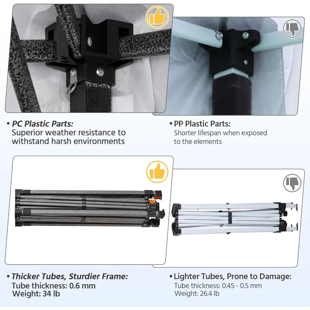 10x10 Pop Up Canopy Tent Instant Commercial Outdoor Shelter with Sidewall