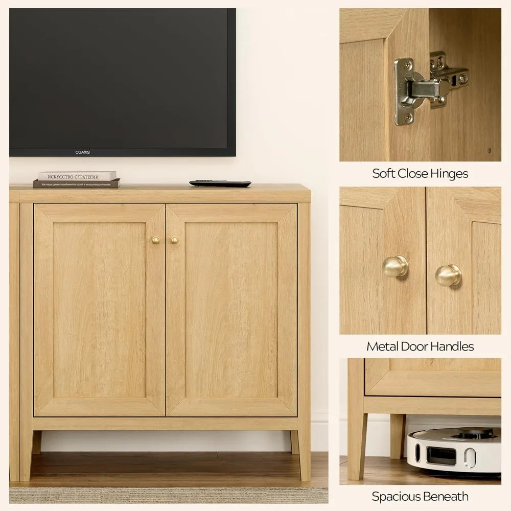 Sideboard Buffet Cabinet Adjustable Shelves Farmhouse Accent Storage