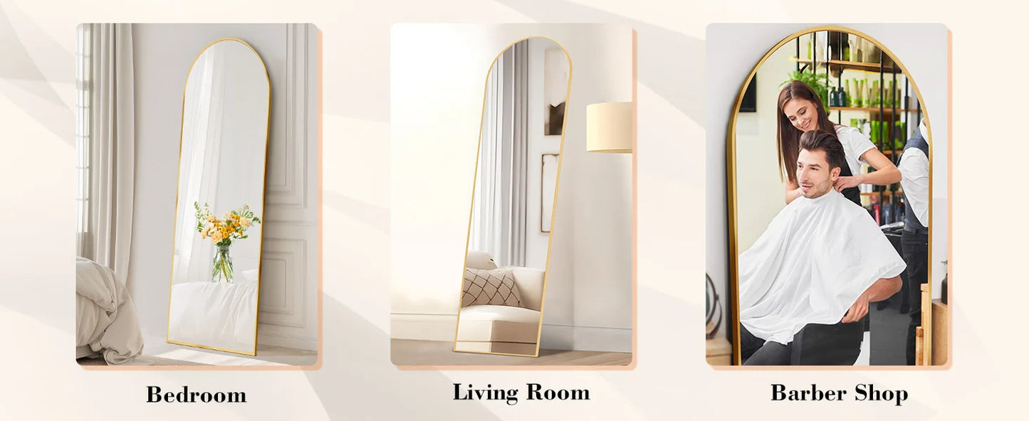 Ljustra Full Body Wall Mirror 59"x16" Standing Hanging Aluminum Frame