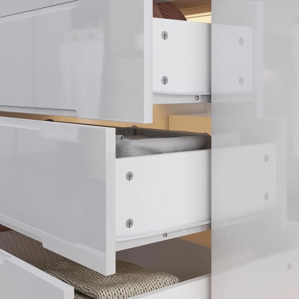 Armoire Bedroom Island LED Light Glass Tabletop Storage Organizer