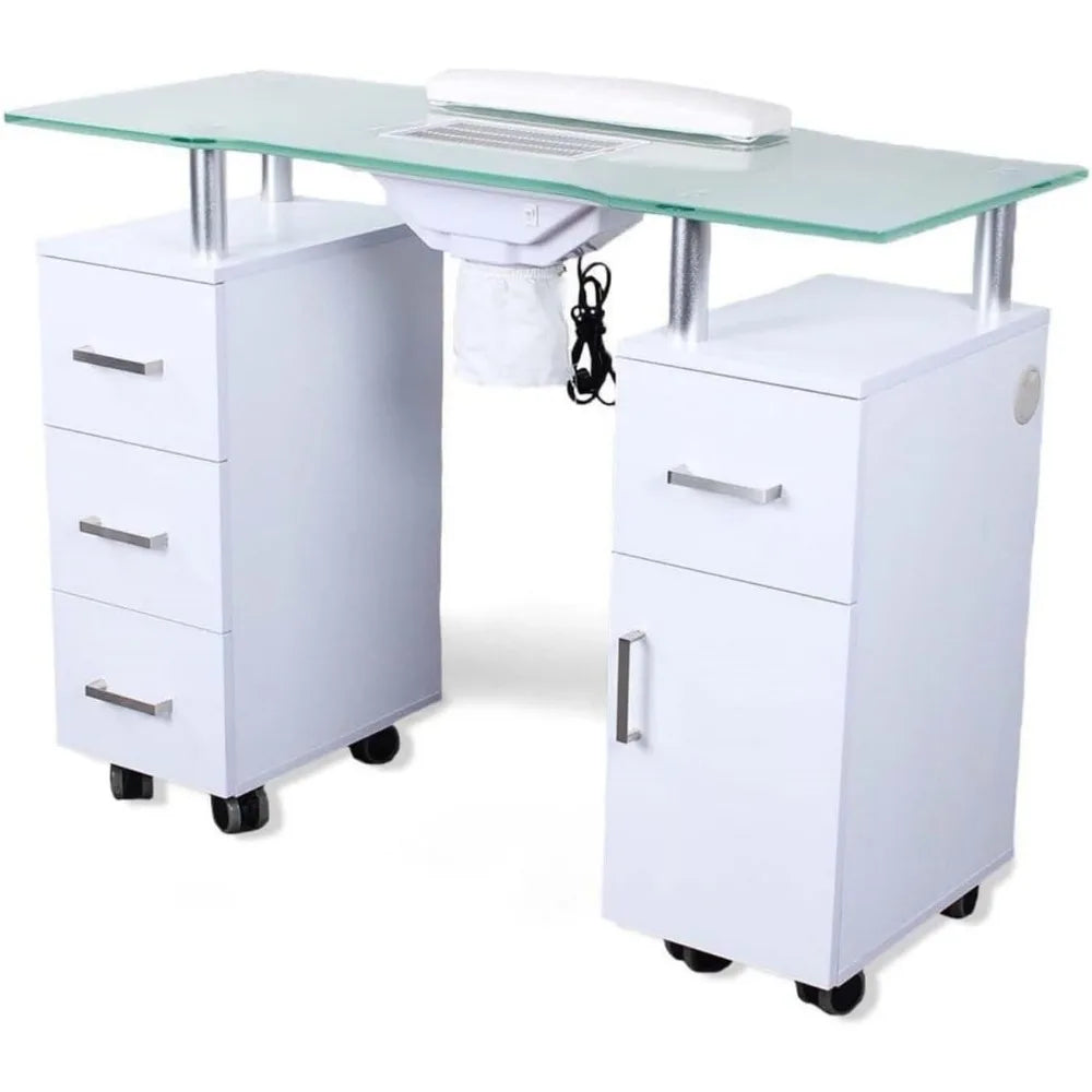 Manicure Table Nail Desk Beauty Salon Workstation with Dust Collector