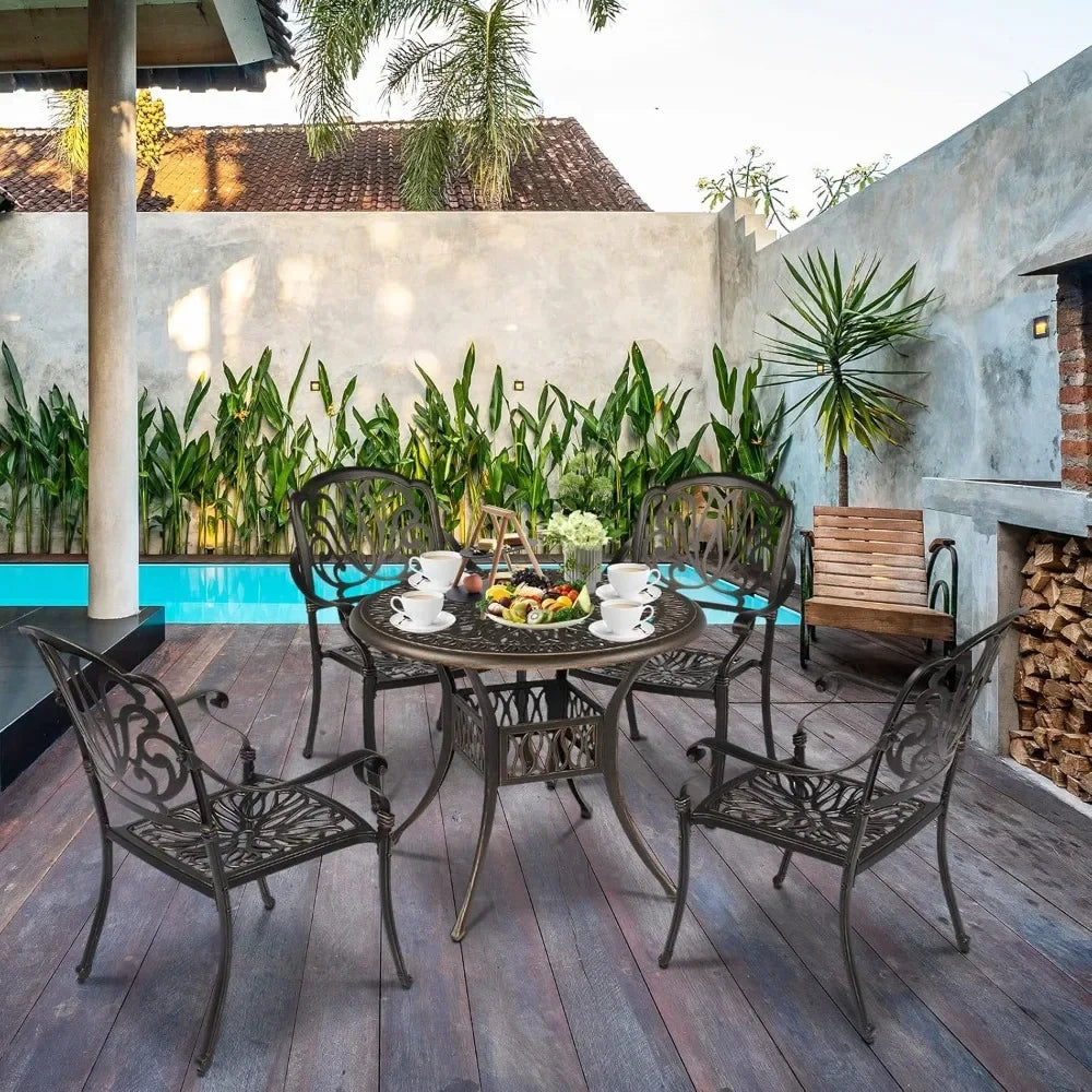 Ljustra Outdoor Dining Chairs Set of 2 Stackable Aluminum Patio Furniture