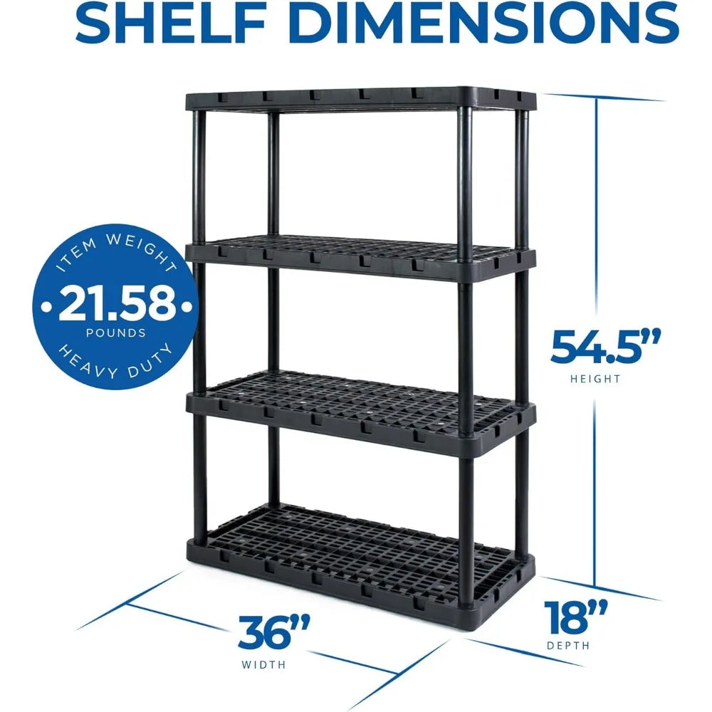 Heavy-Duty 2-Pack XL Storage Shelving 4 Shelves Ventilated Black