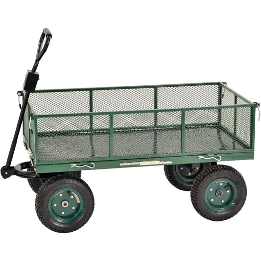 Ljustra Steel Utility Garden Wagon 1000 lb Load Capacity Heavy Duty