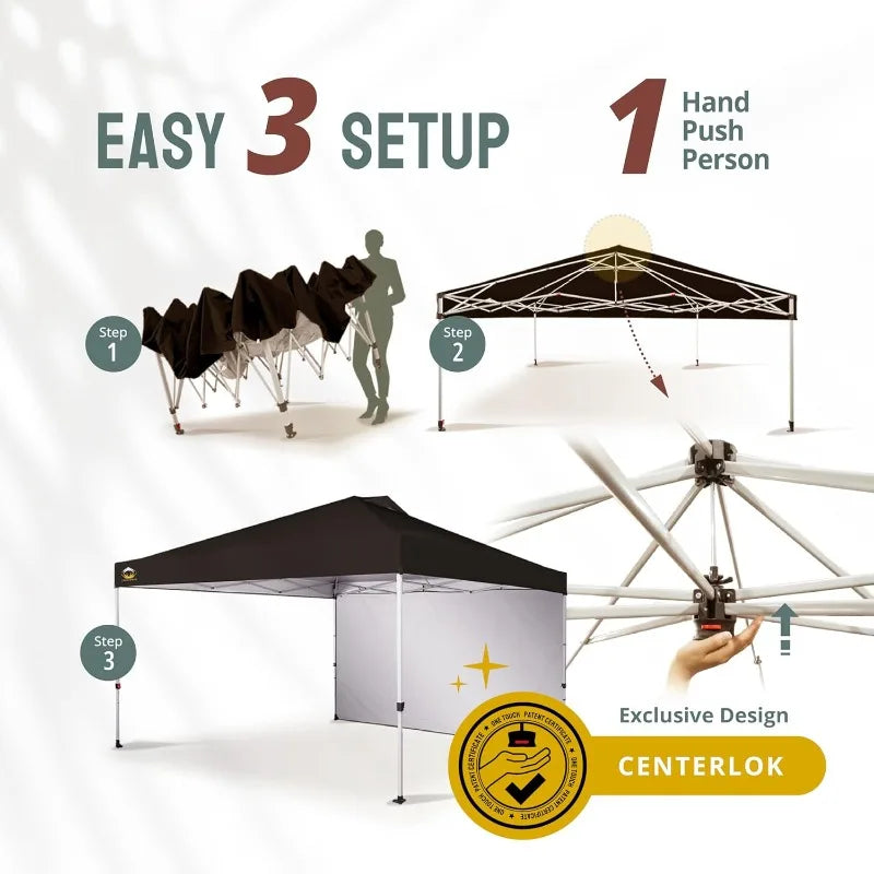 Ljustra 12x12 Pop Up Canopy Tent Instant Commercial with Sidewall