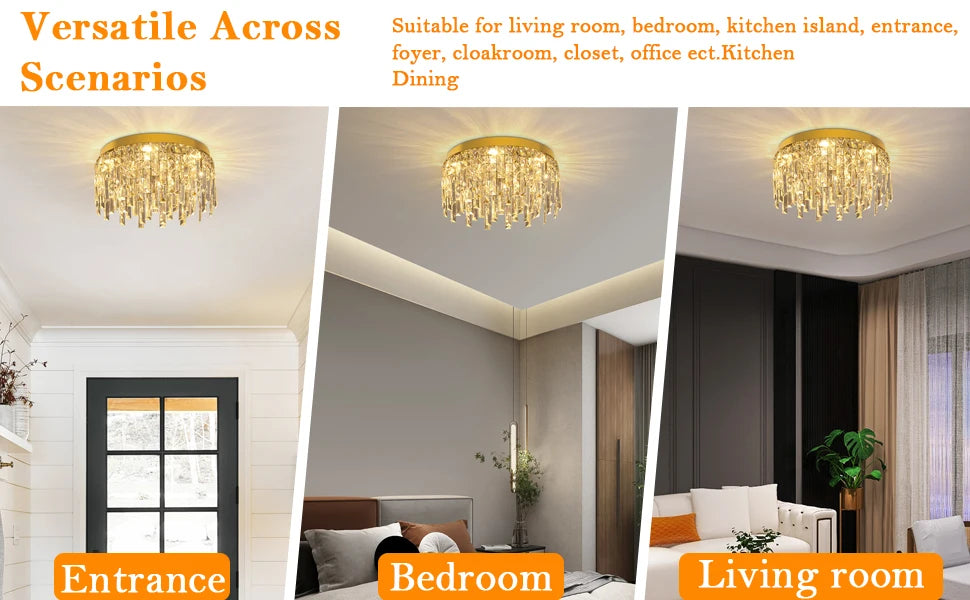 Luxury Crystal Ceiling Lamp Modern Chandelier Nordic Home Decor LED