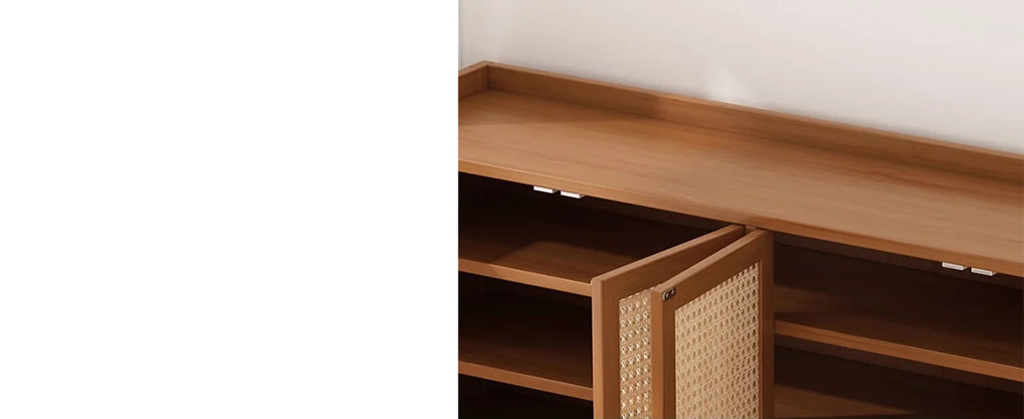 8 Tier Bamboo Shoe Storage Cabinet Freestanding Shoe Rack for Closet