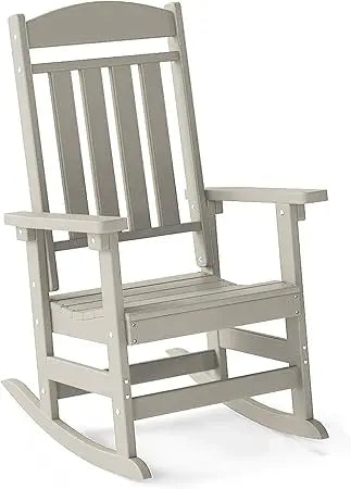 Patio Rocking Chairs Set of 2 HDPE All Weather Outdoor Rockers