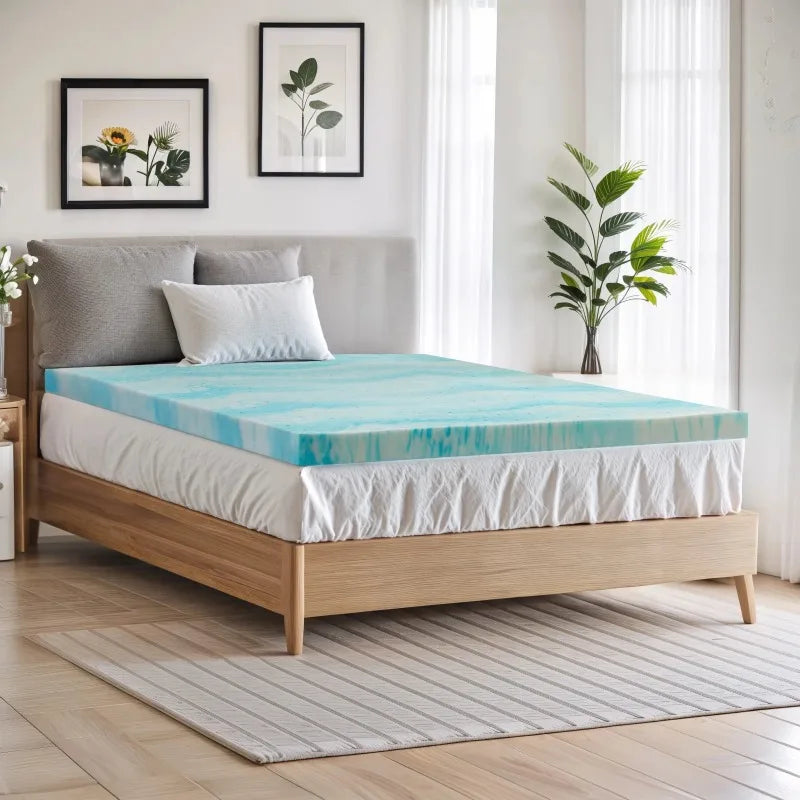 Ljustra Full Mattress Topper Gel Memory Foam CertiPUR-US Cooling Comfort