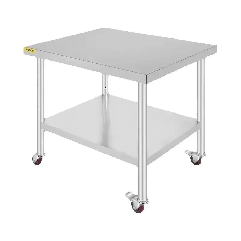 SucceBuy Stainless Steel Kitchen Prep Table with Caster Wheels 352 lbs Load