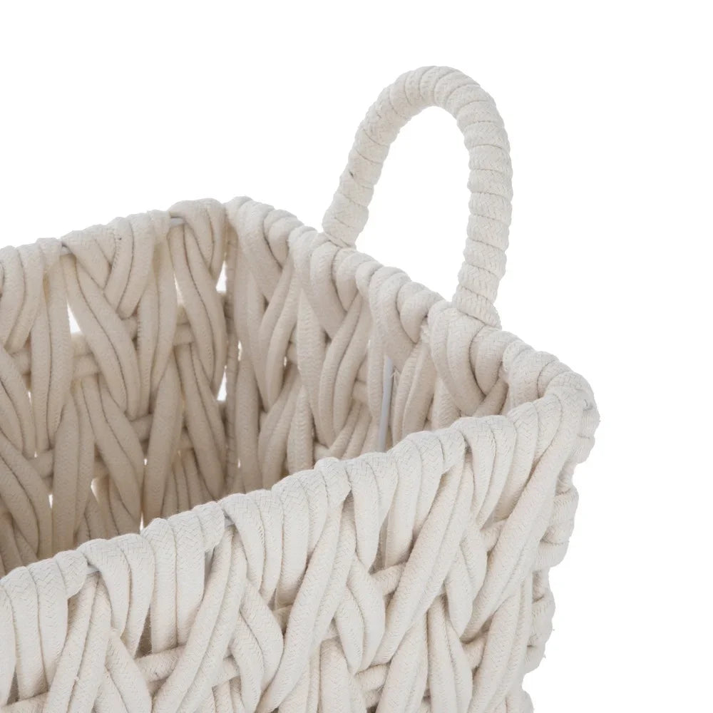Medium Woven Rope Storage Basket Handwoven Bohemian Home Decor