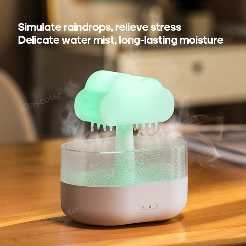 Cloud Air Humidifier Aroma Diffuser Ultrasonic Mist Night Light Rain Sound