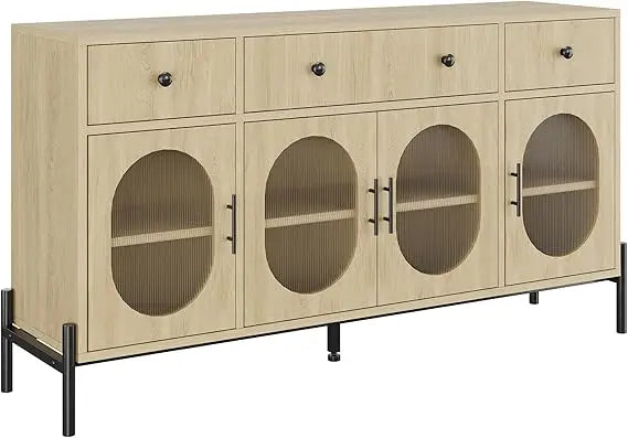 62 Inch Large Sideboard Buffet Storage Modern Farmhouse Coffee Bar