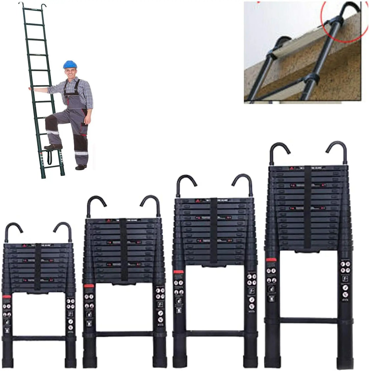 Ljustra Multi-Purpose Telescopic Ladder 3.2-6.2M Heavy Duty Portable
