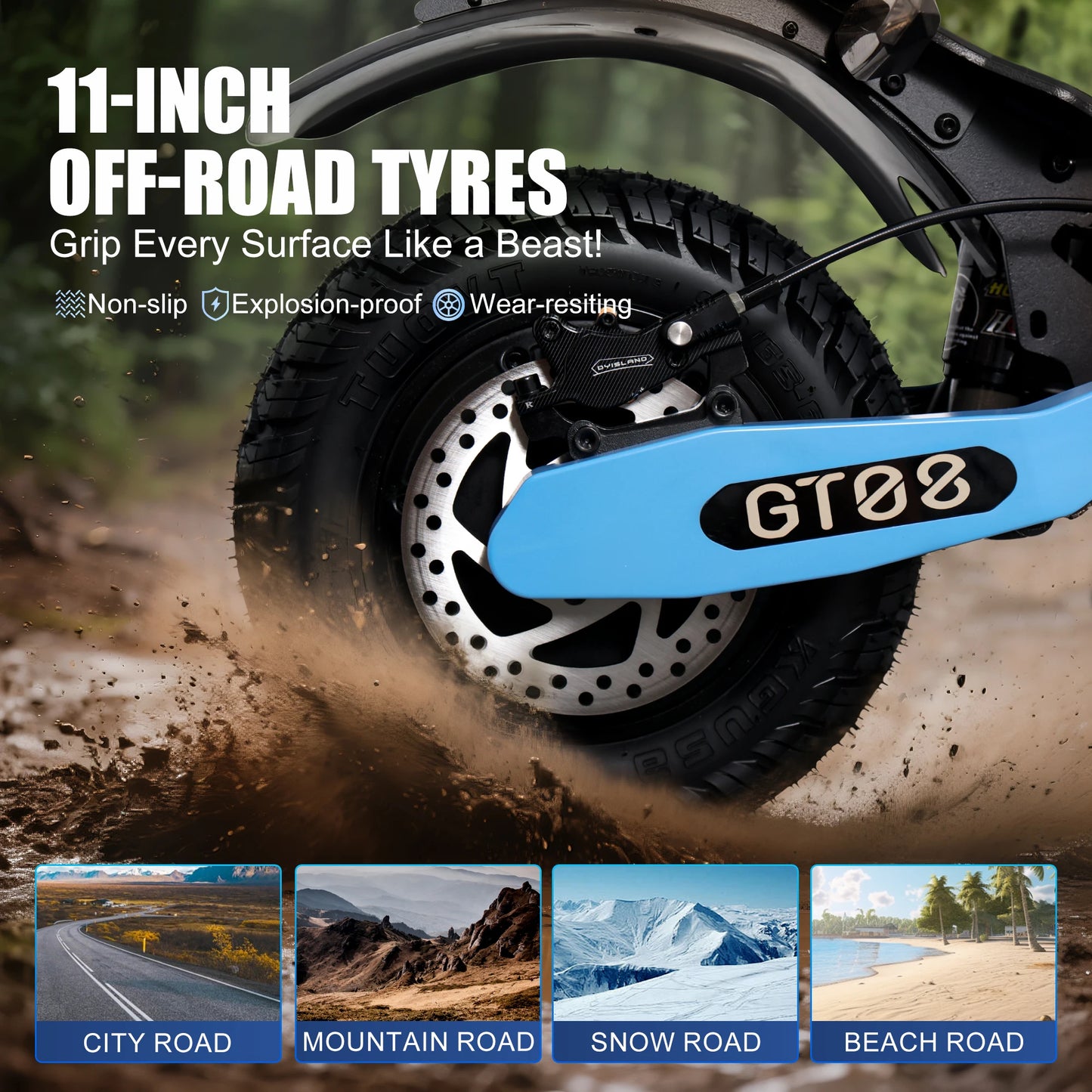 Ljustra GT08 Electric Scooter 5600W Dual Motor 46MPH 46Miles Off-Road