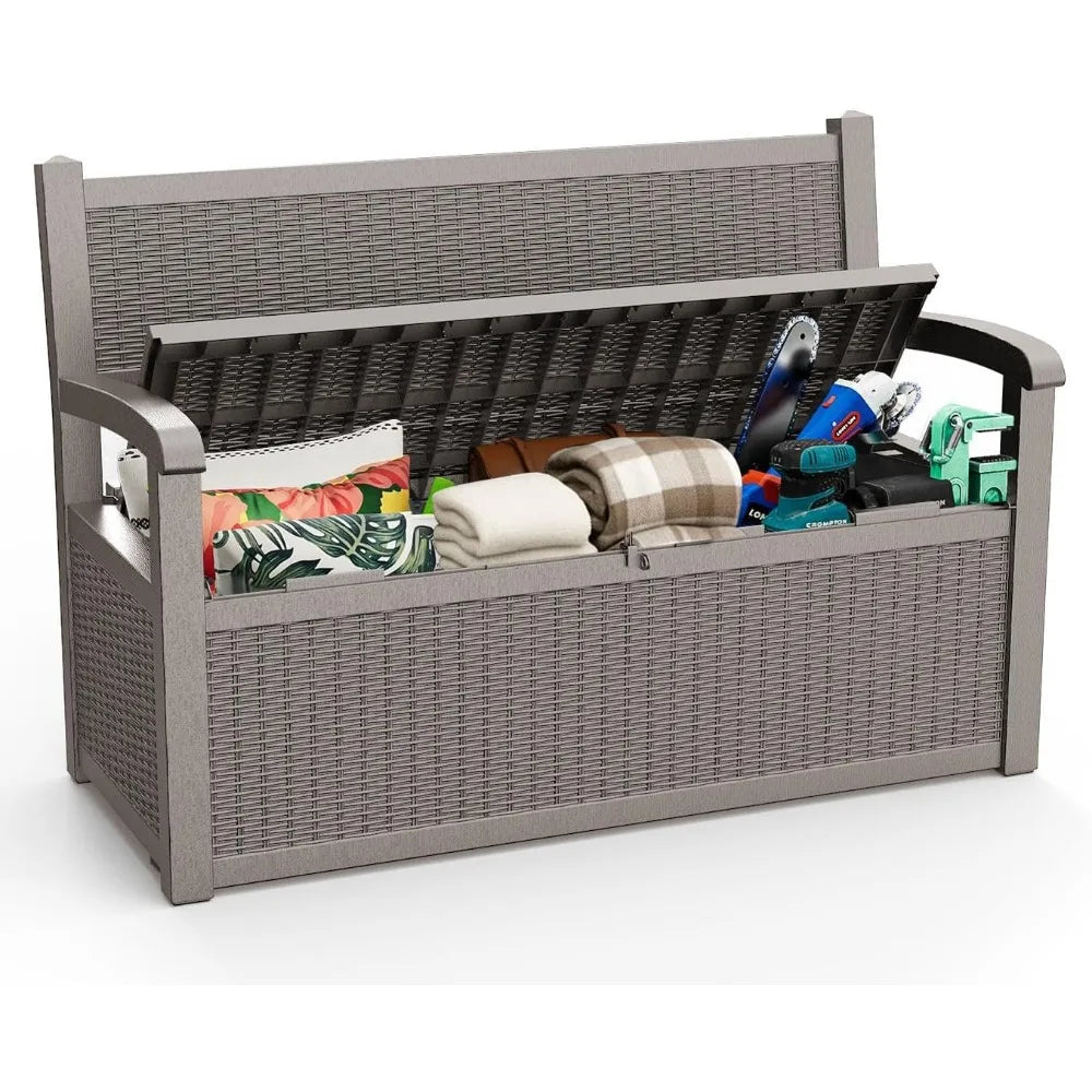 Ljustra 80 Gallon Waterproof Storage Bench Outdoor Lockable Deck Box