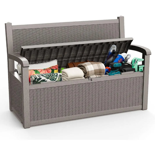Ljustra 80 Gallon Waterproof Storage Bench Outdoor Lockable Deck Box