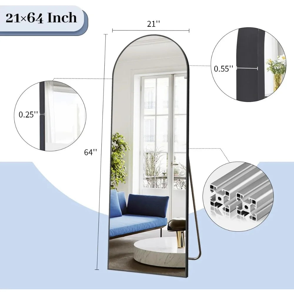 Ljustra Arch Full Length Mirror 76"x34" Oversized Floor Mirror