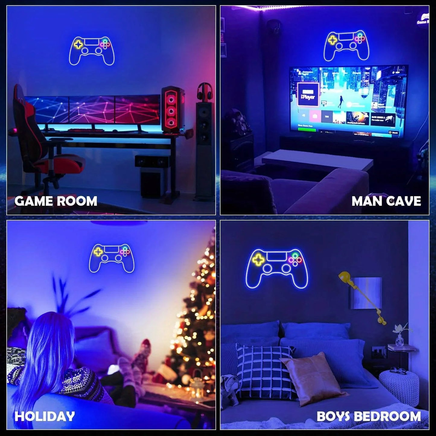 Game Controller LED Neon Sign Wall Art for Bedroom Party Gift