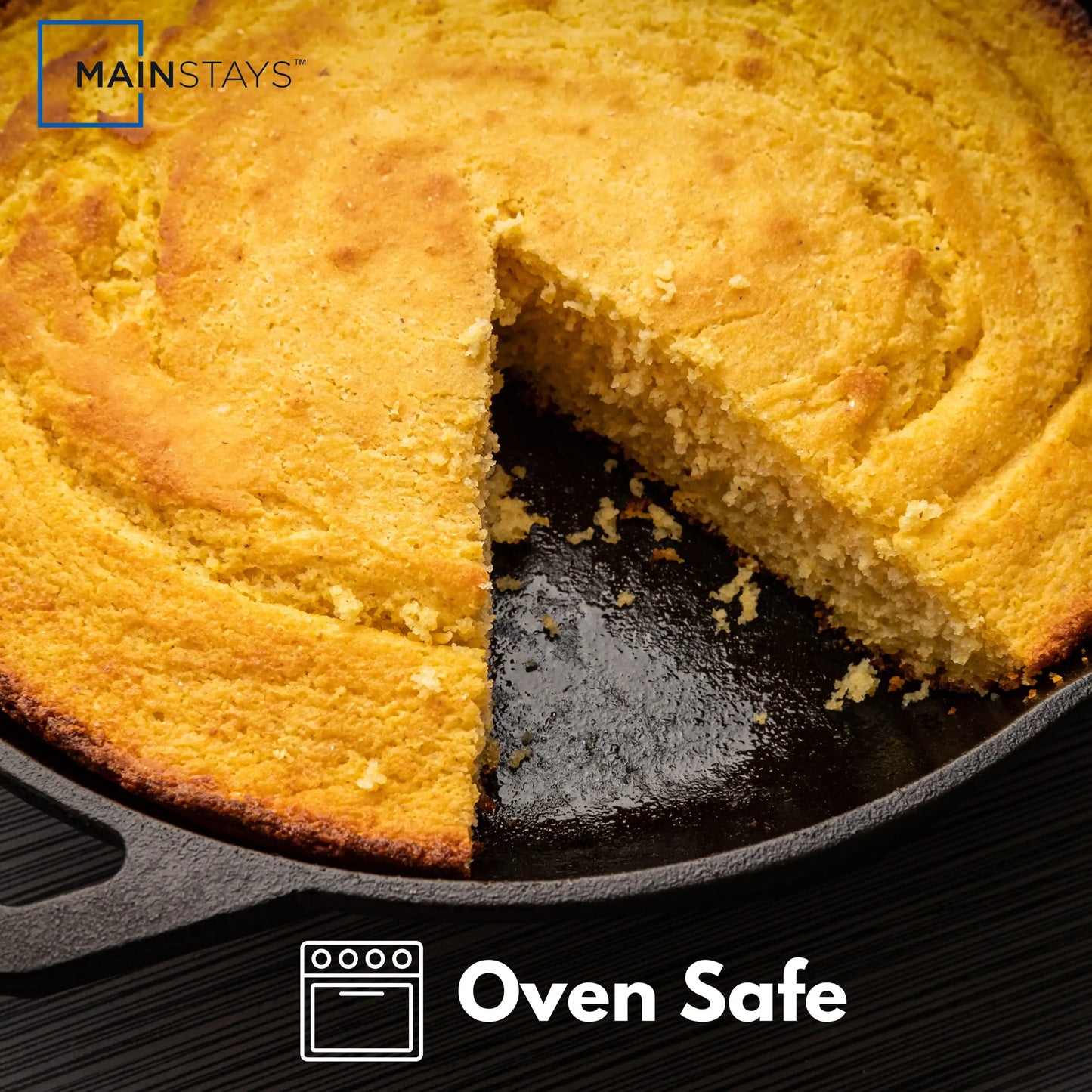 Ljustra 12 Inch Cast Iron Skillet Oven Safe Pre-Seasoned Cookware