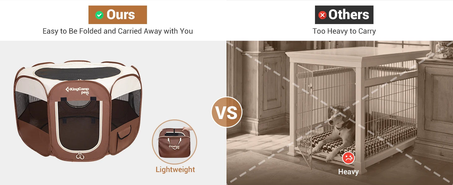 KingCamp Portable Dog Playpen Cat Tent Indoor Outdoor Foldable Kennel