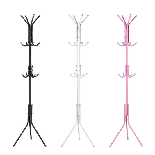 Multi Hook Metal Coat Hat Rack Tree Stand Clothes Bag Hanger Organizer