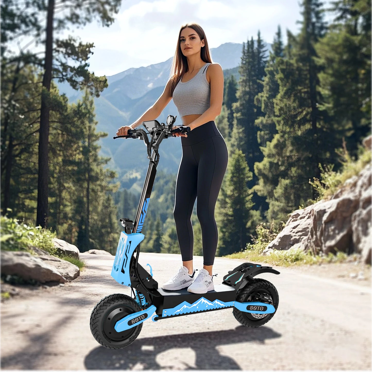 Ljustra GT08 Electric Scooter 5600W Dual Motor 46MPH 46Miles Off-Road
