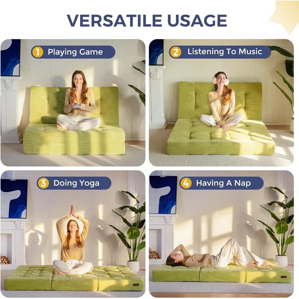 Ljustra Tri-Fold Mattress 6 Inch Folding Foam Bed Guest Floor Mattress