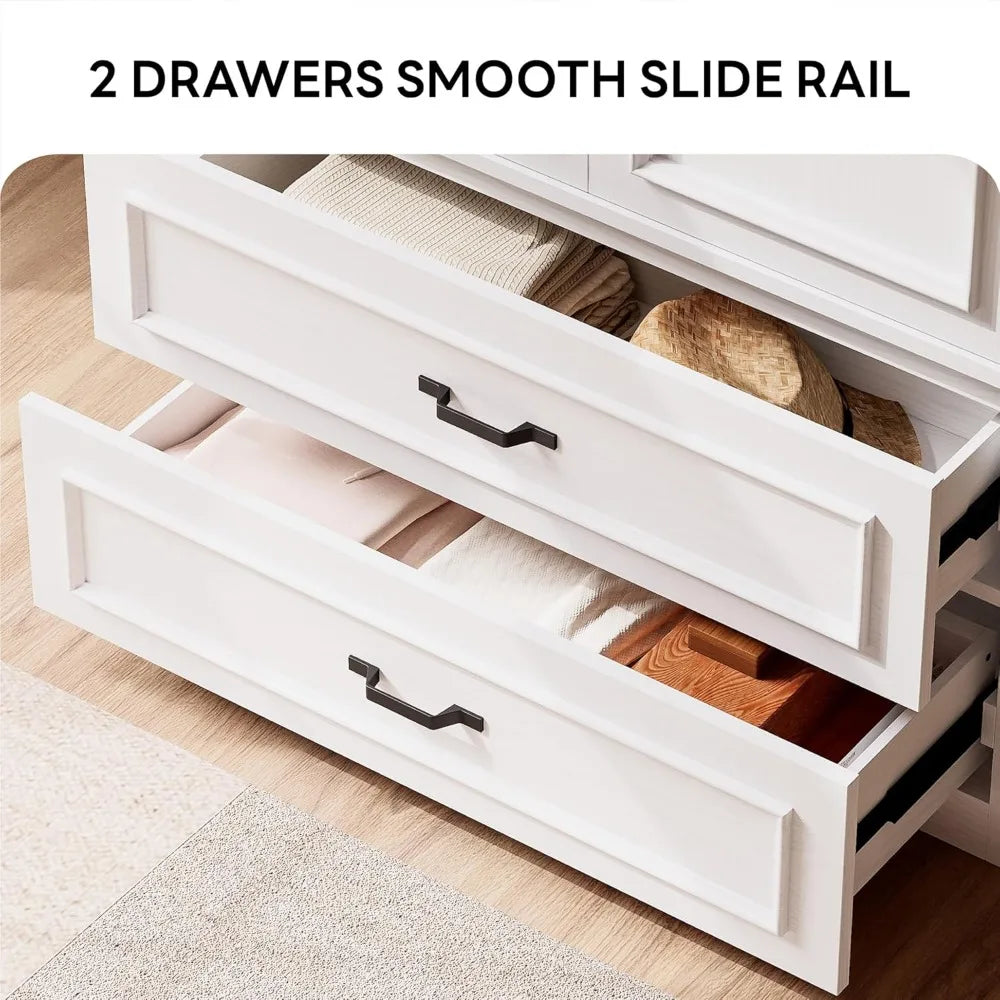 Armoire Wardrobe Closet 2 Doors 2 Drawers 70" H 36" W Wooden Storage