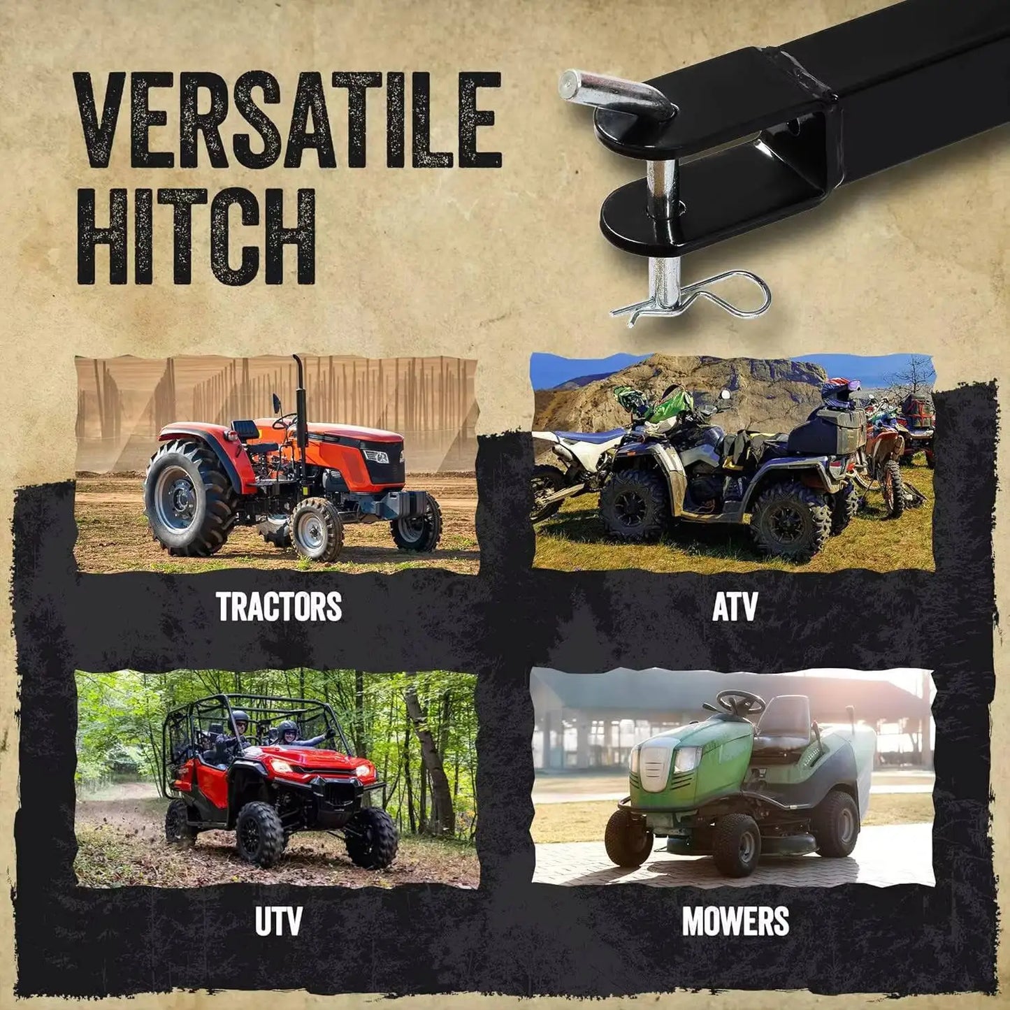 Ljustra Utility Trailer ATV Cart Dump Cart Tow Behind for Lawn Mower