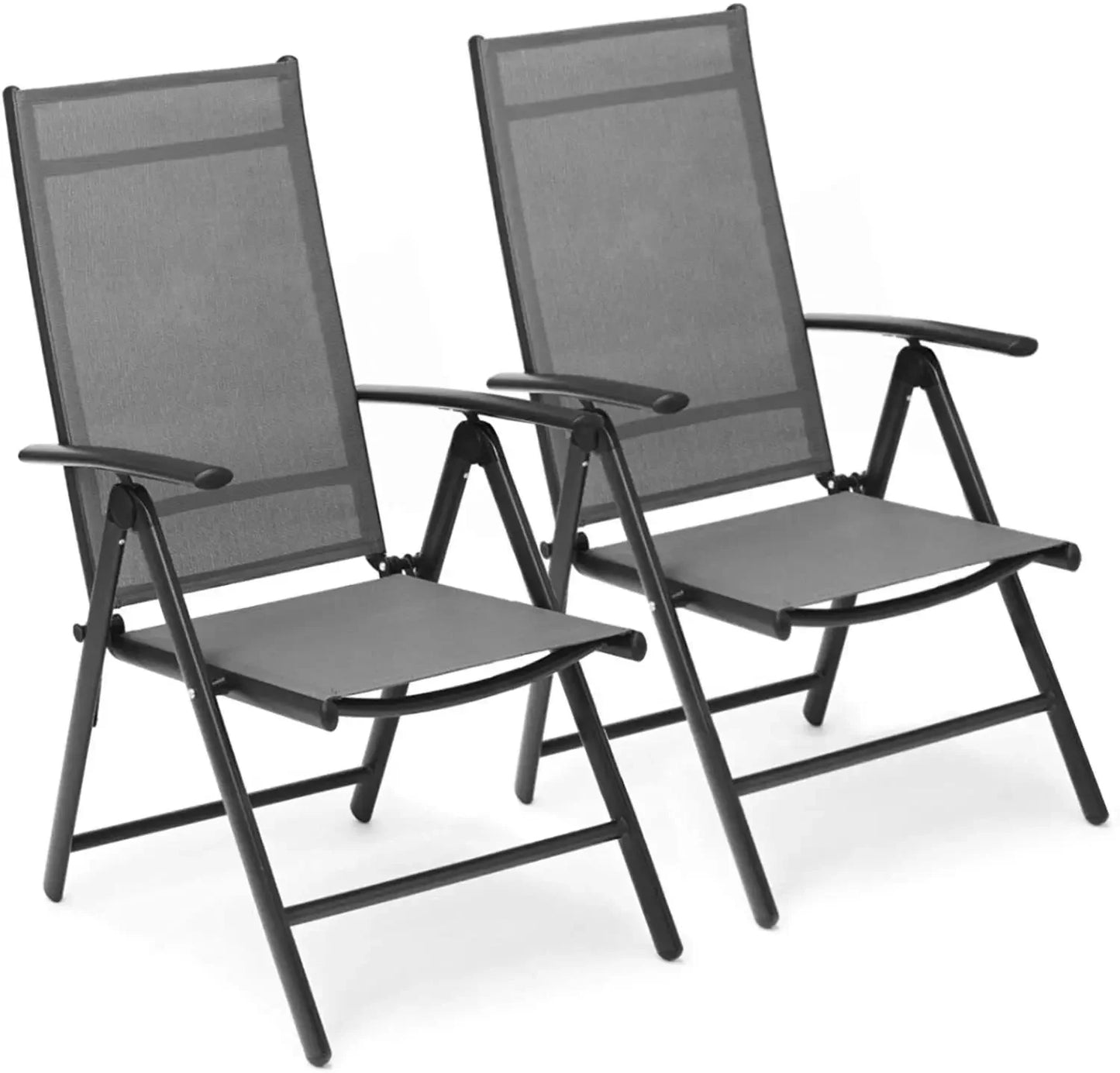 2PCS Adjustable Foldable Lounge Chairs Outdoor Lightweight Aluminum
