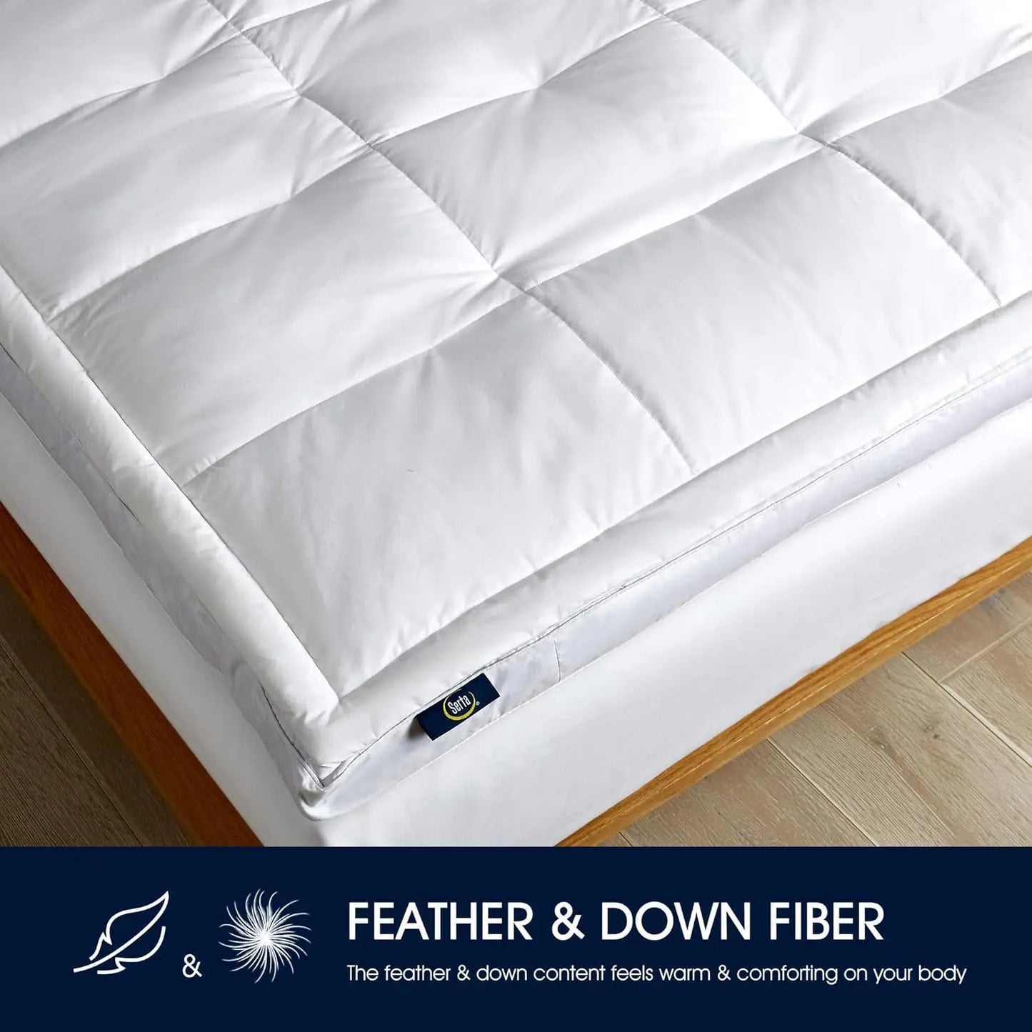 Ljustra Feather and Down Fiber Mattress Topper King Size Ultra Soft