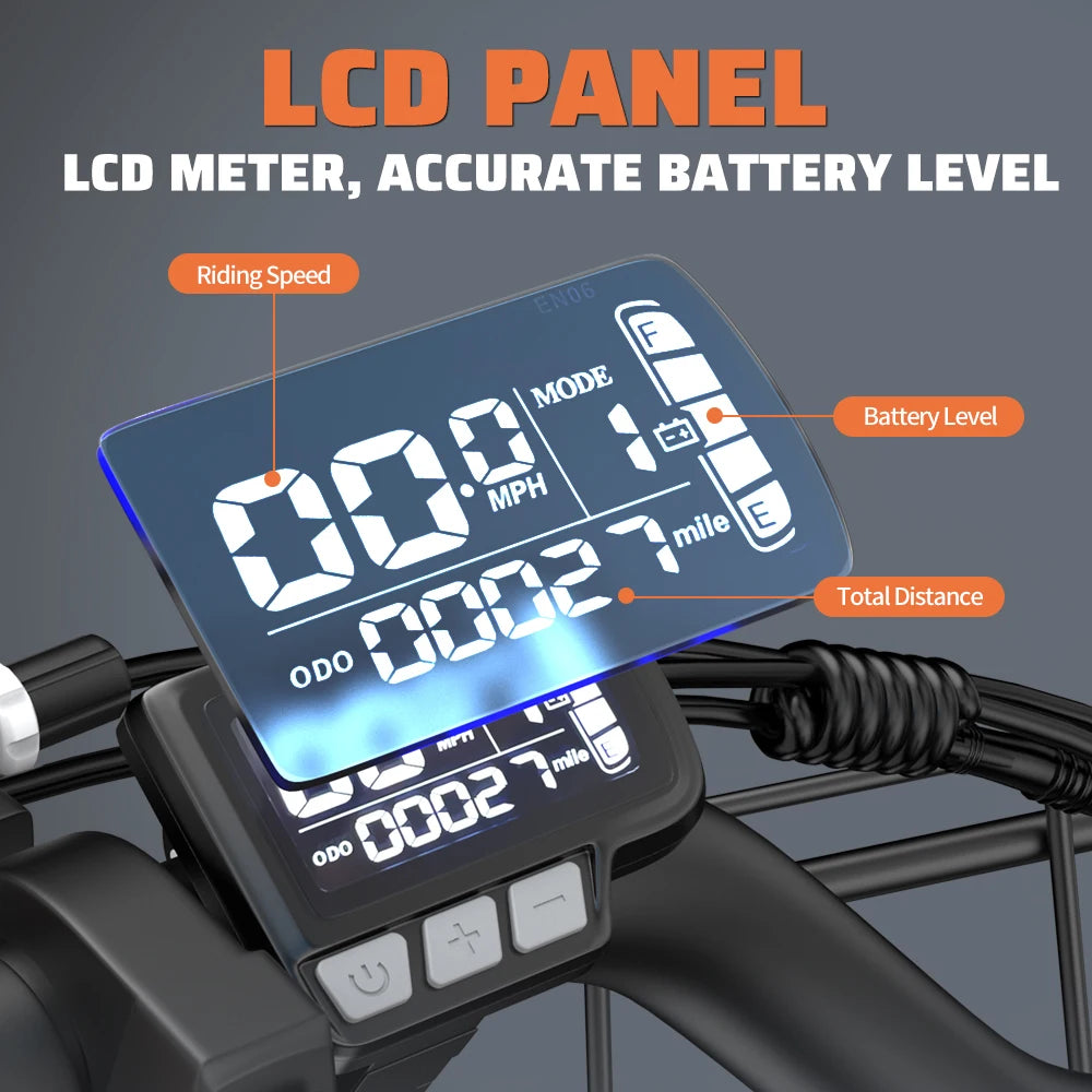 Ljustra LD20 Adult Electric Bike 1500W 32MPH 48V Mountain E-Bike