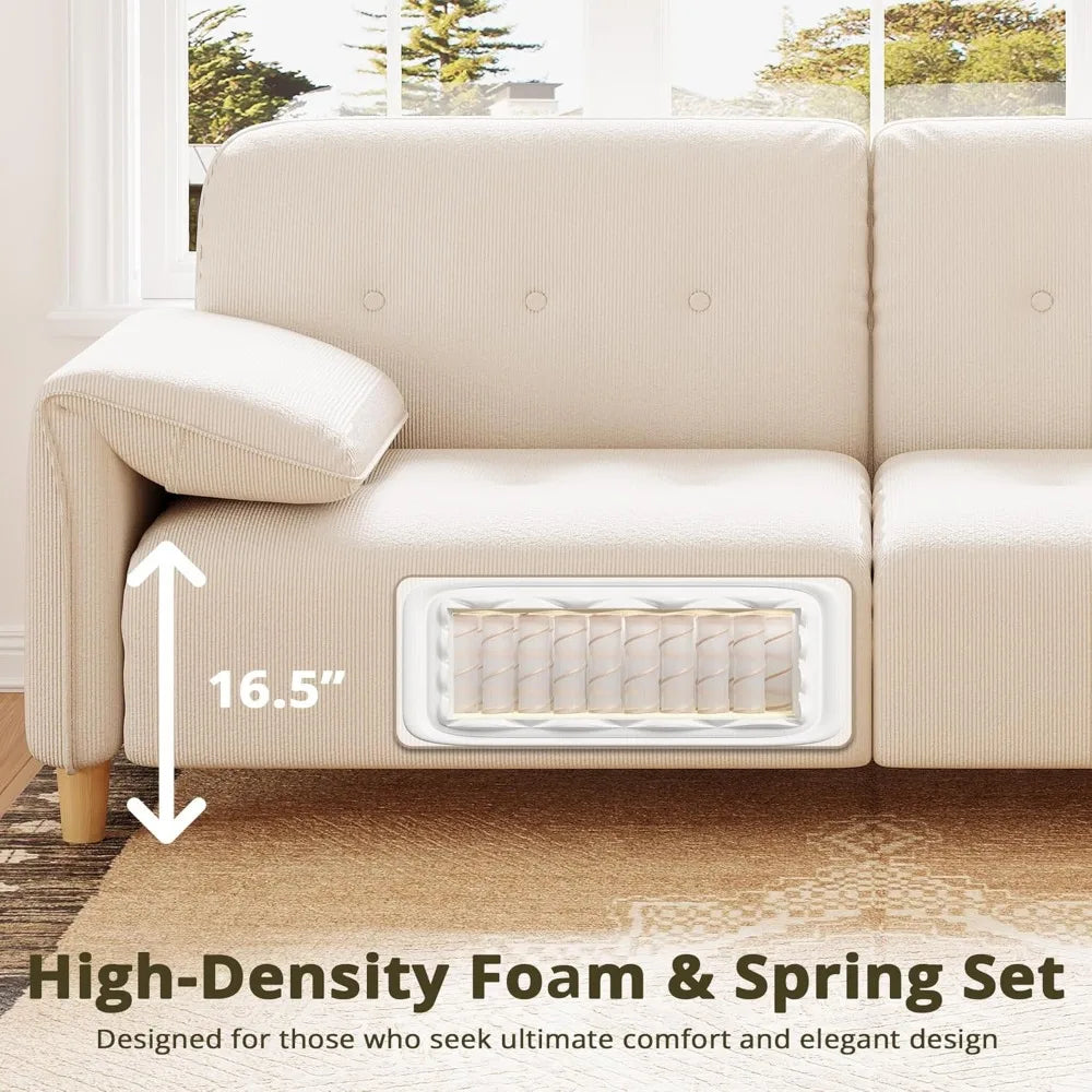 Ljustra Comfy Oversized Loveseat Sofa with Pillow Top Arms Storage Pockets