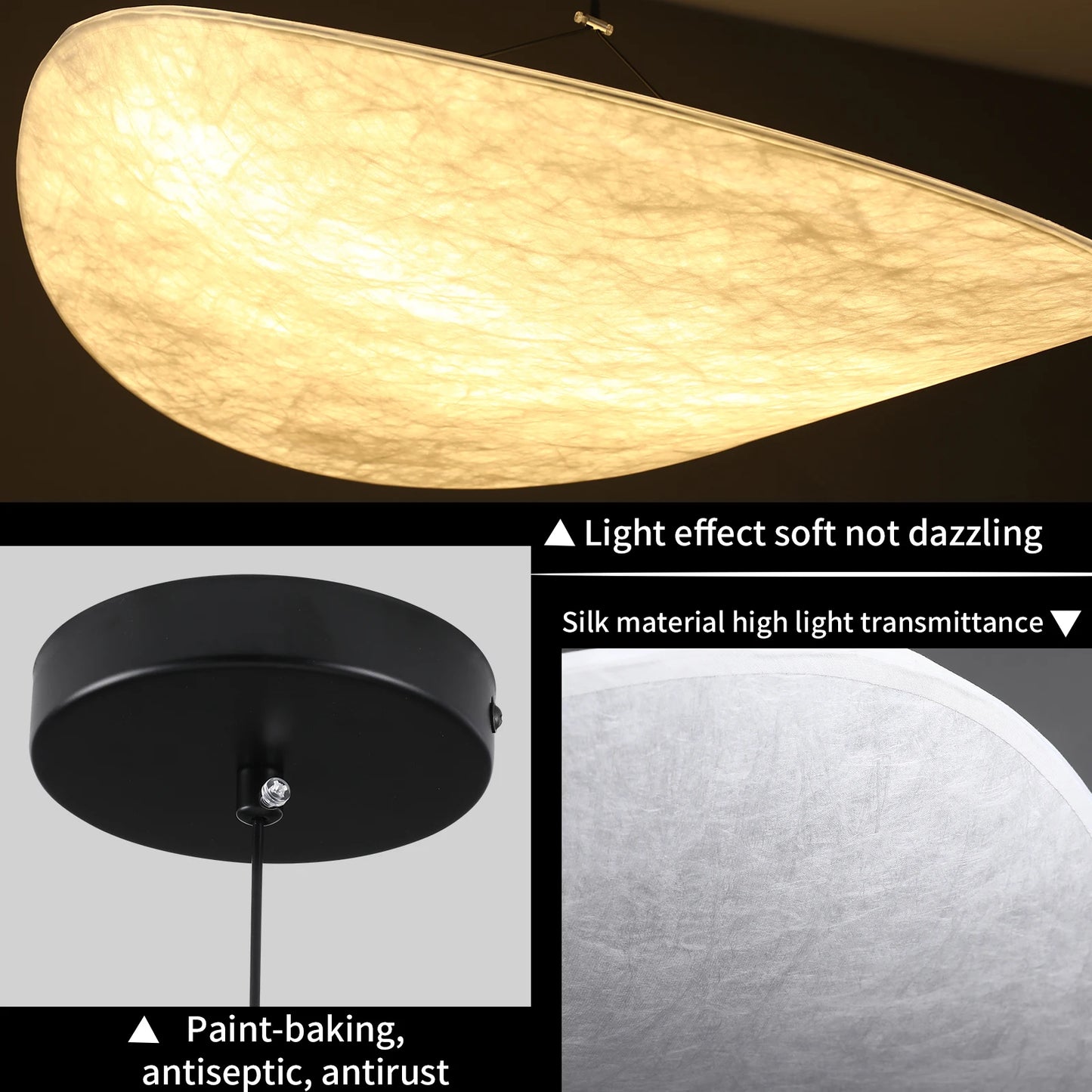 Modern LED Ceiling Chandelier Handmade Silk Pendant Light Home Decor