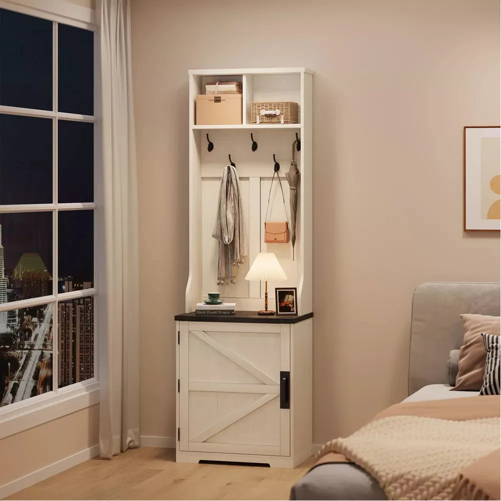 3-in-1 Hall Tree Entryway Bench Coat Rack Mudroom Storage Solution